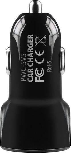Axagon Auto-Ladegerät 24W 2.4A mit Anschlüssen: 2xUSB Schwarz Farbe