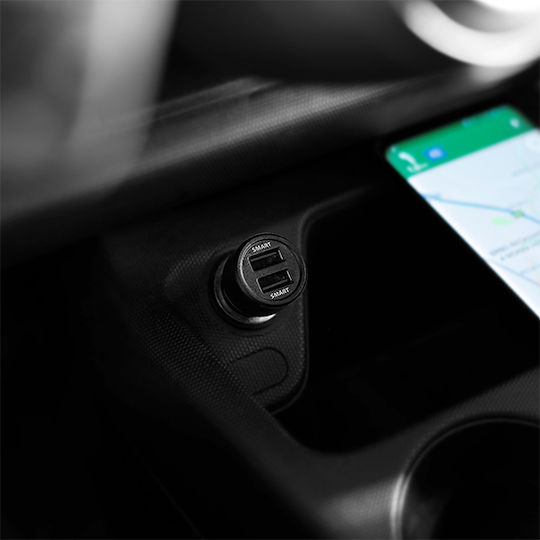 Axagon Auto-Ladegerät 24W 2.4A mit Anschlüssen: 2xUSB Schwarz Farbe