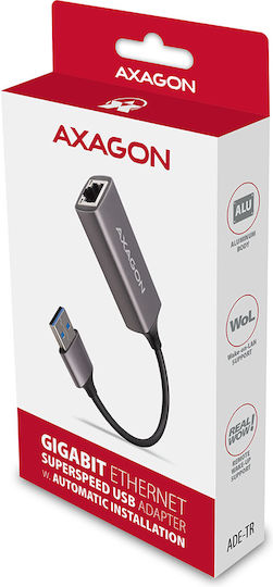 Axagon ADE-TR Αντάπτορας Δικτύου USB με Ενσύρματη Σύνδεση Gigabit Ethernet (v1)