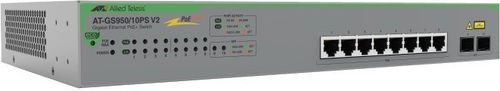 Allied Telesis Unmanaged L2 PoE++ Switch with 8 Gigabit (1Gbps) Ethernet Ports and 2 SFP Ports