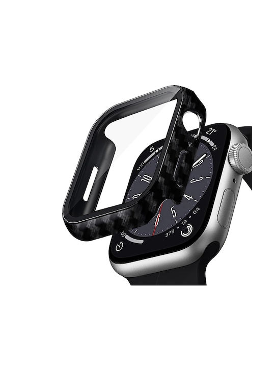Crong Пластмасов Калъф със Стъкло в Черен цвят за Apple Watch 44 мм