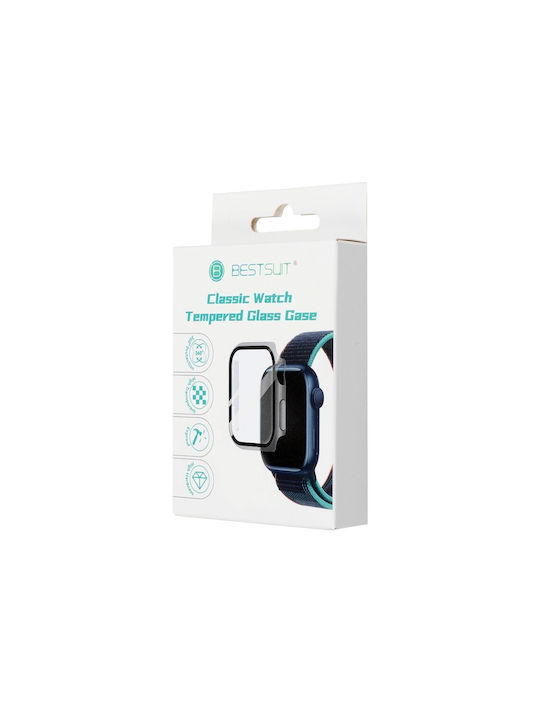 Bestsuit Пластмасов Калъф със Стъкло в Прозрачен цвят за Apple Watch серия 7, 8, 9 - 41мм
