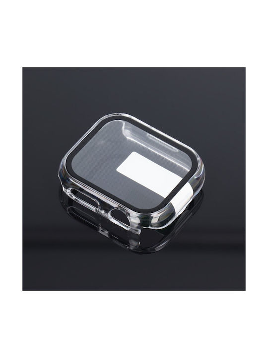 Bestsuit Plastic Case with Glass in Transparent color for Apple Watch series 7, 8, 9 - 41mm