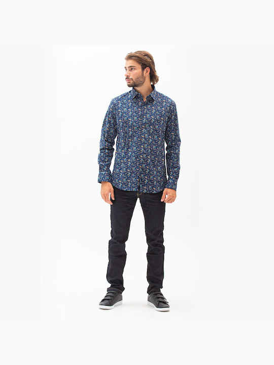 Men's Shirt Floral dark blue