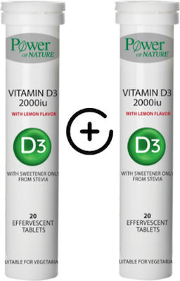 Power Health Vitamin D3 Vitamin for Immune System Boost & Bone Health 2000iu 2 x 20 effervescent tablets