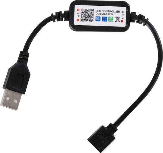 GloboStar LED Strip USB 5V RGB Light 1m Type SMD5050 with Power Supply & Remote Control