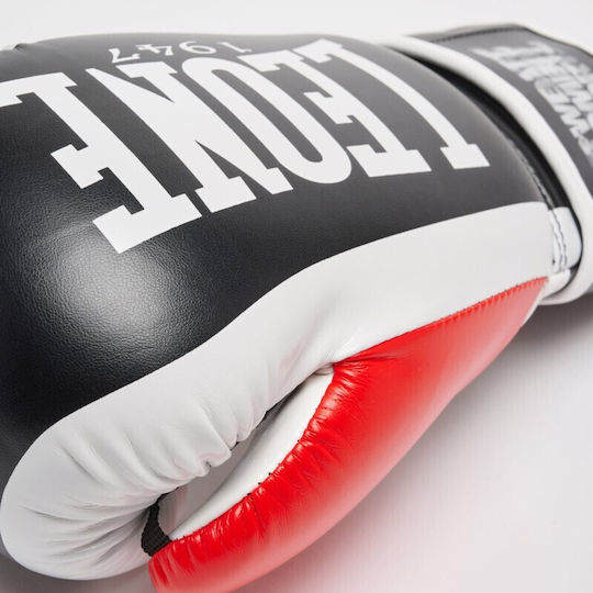 Leone 1947 Boxing Gloves made of Synthetic Leather for Match Black