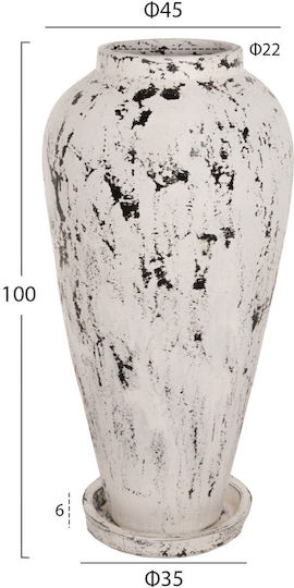 HomeMarkt Βάζο Πήλινο Laurel Πορτοκαλί Φ26xΥ6cm