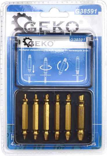 Geko Set Extractoare pentru Șuruburi 6buc