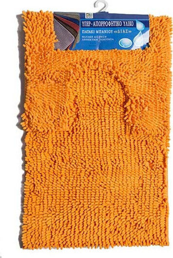 Sidi Home Plast Σετ Πατάκια Μπάνιου Microfiber Microfiber Κρόσια Πορτοκαλί 2τμχ