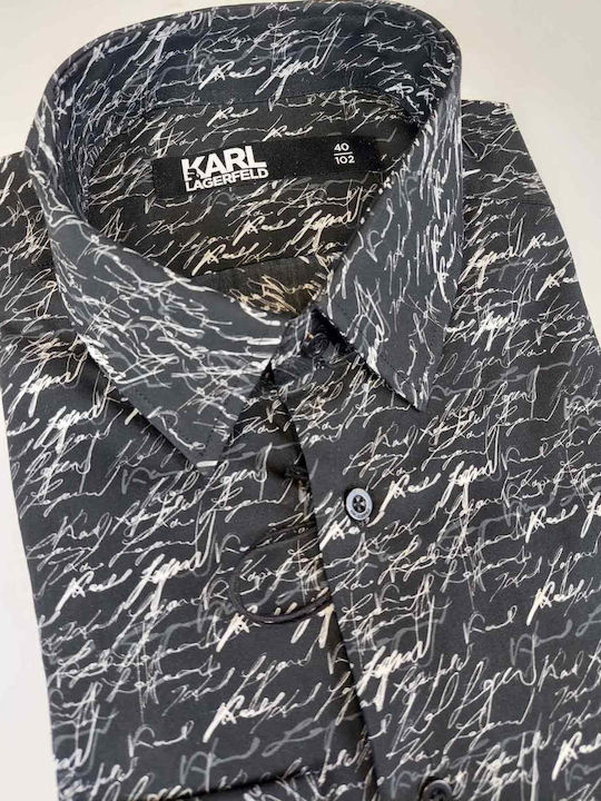 Karl Lagerfeld Men's Shirt Long Sleeve Black