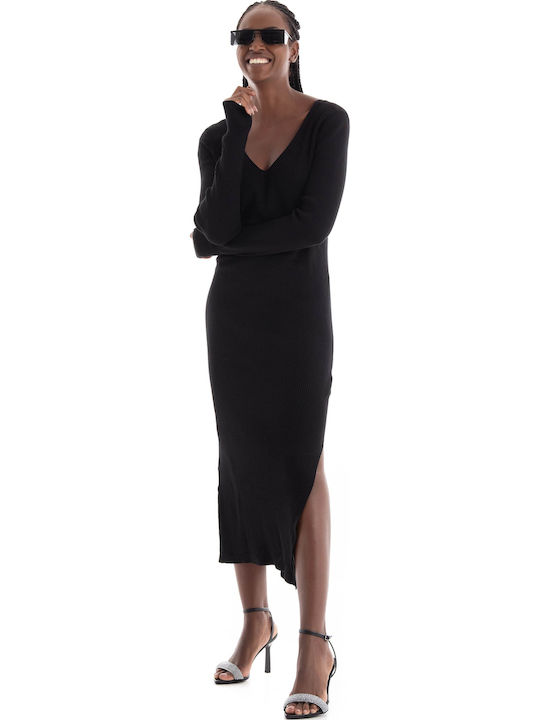 Life Midi Dress Knitted Black