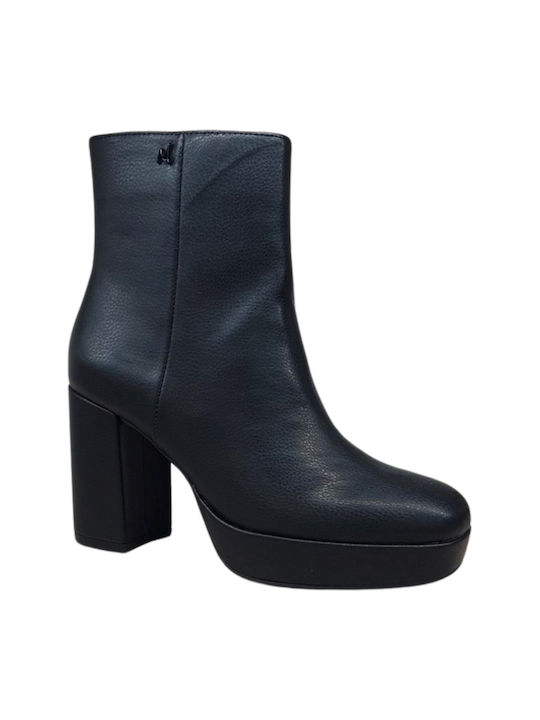 Mexx Leder Damen Knöchelstiefel Schwarz