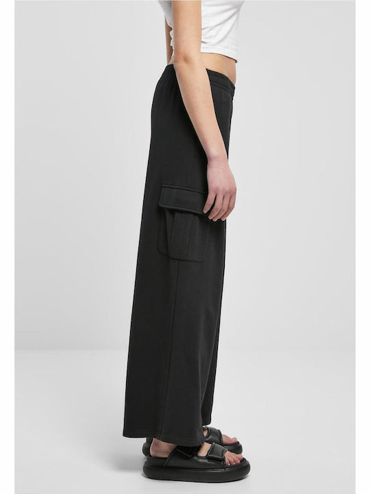 Women's High-waisted Fabric Trousers Black