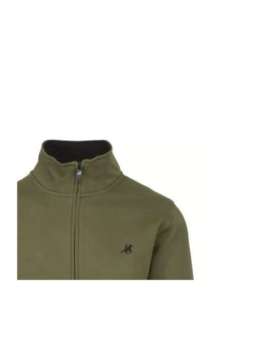 U.S.Grand Polo Club Herren Sweatshirt Jacke mit Taschen Khaki