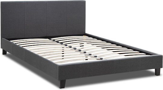 Flat Bett Übergröße Mit Stoff bezogen Charcoal mit Latten für Matratze 160x200cm