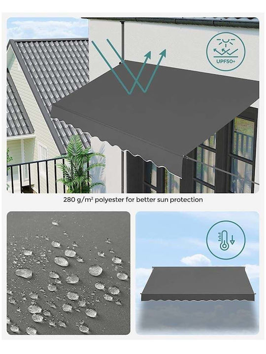 Songmics Zelt Terrasse Gray 3.5x1.3m
