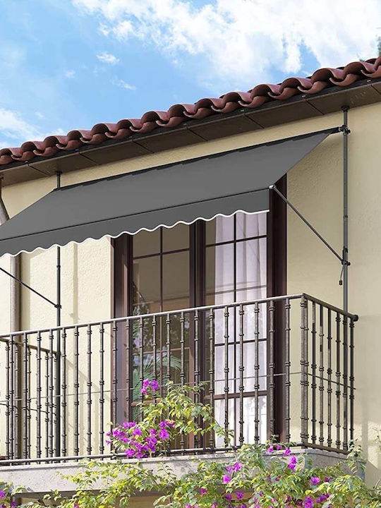 Songmics Τέντα Βεράντας Γκρι 3x1.8m