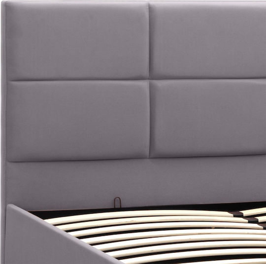 Kingston Pat Dublu Gri cu Spațiu de Stocare & Lamele pentru Saltea 150x200cm