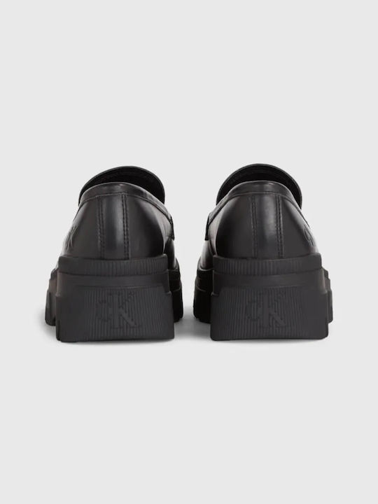 Calvin Klein Leather Women's Loafers in Black Color