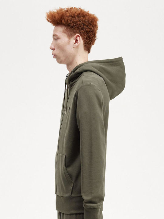 Fred Perry Men's Sweatshirt with Hood and Pockets Green