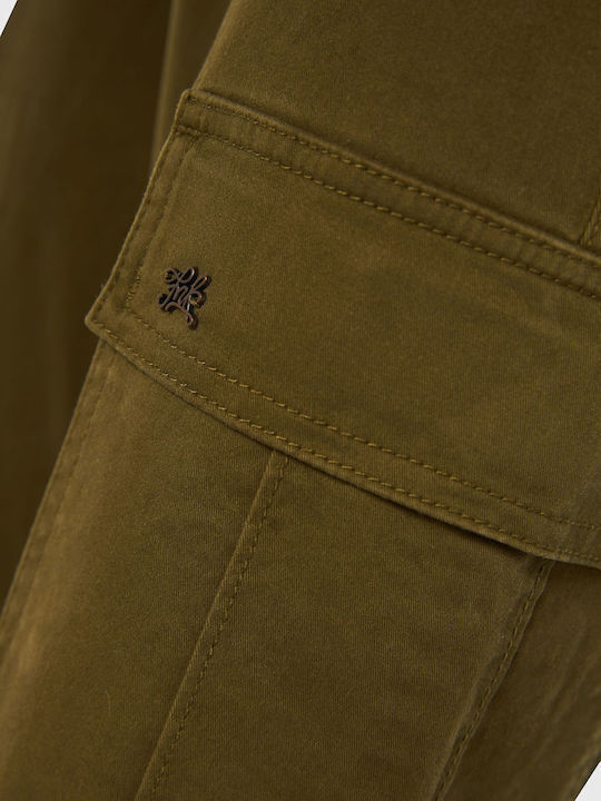 Dama Talie înaltă Tesatura Pantaloni Cargo cu Croială Normală Kaki