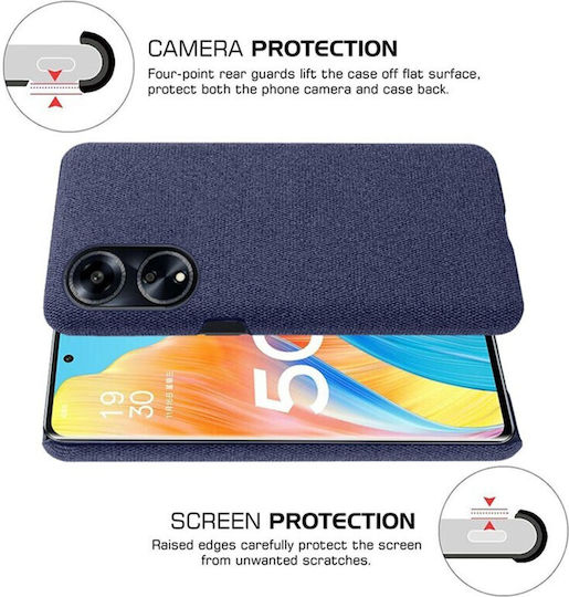 Cloth Back Cover Πλαστικό Μπλε (Oppo A98)