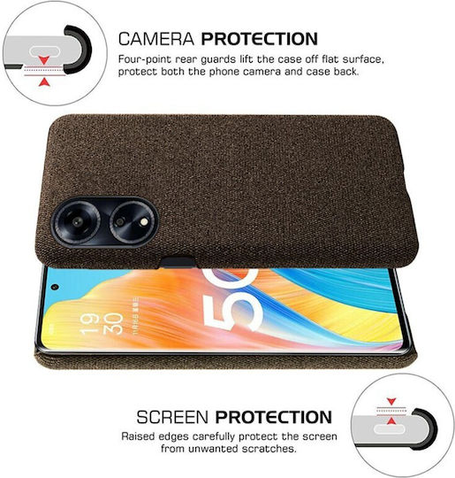 Cloth Umschlag Rückseite Kunststoff Braun (Oppo A98)