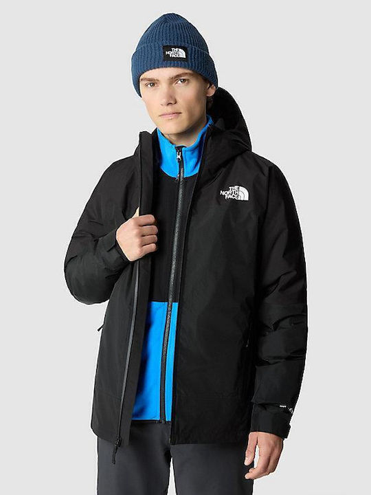 3 in 1 Winter Jacket Waterproof and Windproof Black