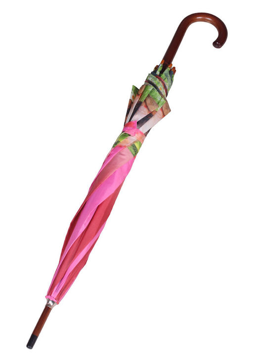 Automatic Umbrella with Walking Stick Fuchsia