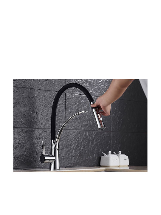 MK-1911 Kitchen Faucet Counter with Shower Black