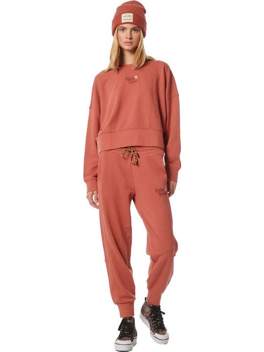 Παντελόνι Φόρμας με Λάστιχο Fleece Burnt Red
