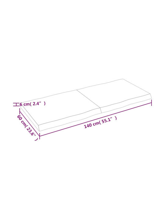 vidaXL Правоъгълена Повърхност на масата от MDF Кафяв 140x60x6см 363967 1бр