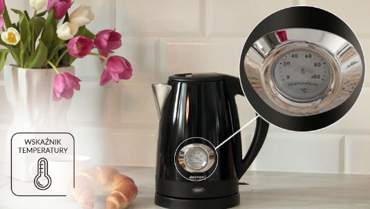 MPM Електрически Кана 1.7л 1500W Черна