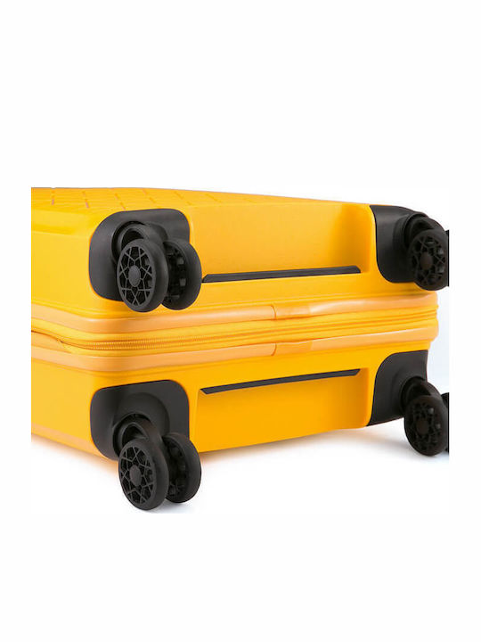 Verage Μεγάλη Βαλίτσα Ταξιδίου Σκληρή Yellow με 4 Ρόδες Ύψους 78εκ.