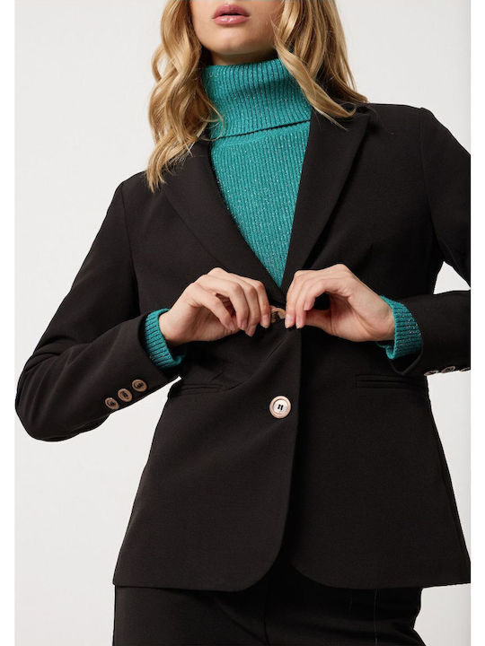 Passager Damen Mittellang Blazer Schwarz