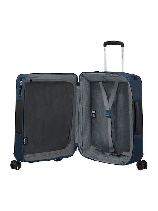 Samsonite Vaycay Куфар За Пътуване Кабинен Текстилен Син С 4 Колела Височина 55 См