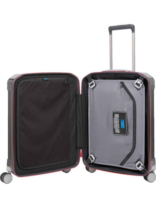 Piquadro Valiză De Călătorie De Cabină Tough Roșie Deschisă Cu 4 Roți Înălțime 55 Cm