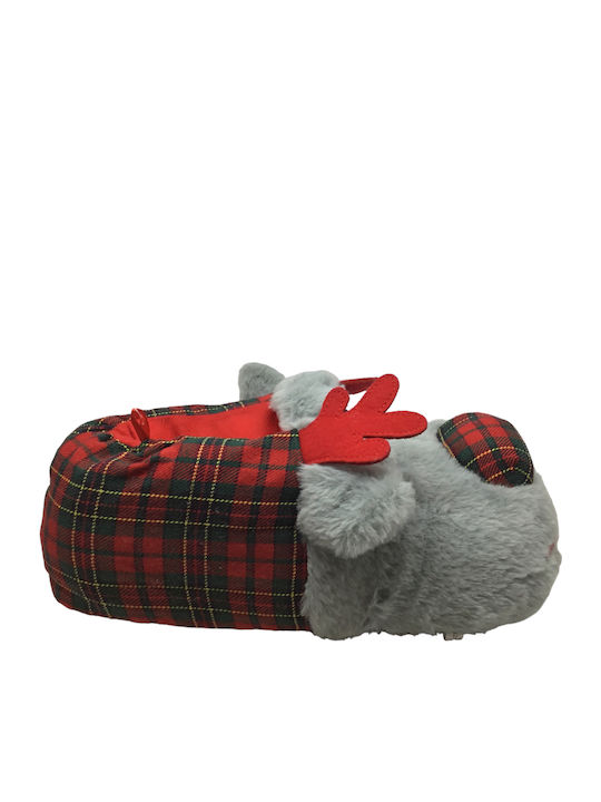 Winterliche Herrenhausschuhe mit Tiermotiven Gray