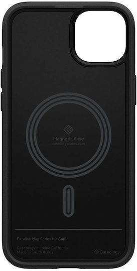 Caseology Parallax Mag Umschlag Rückseite Kunststoff Matte Black (iPhone 15)