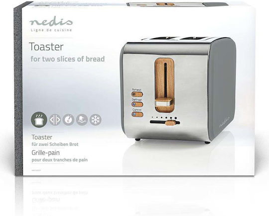 Nedis Toaster 2 Slots 900W Gray