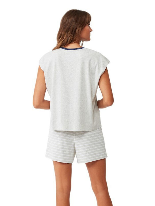 Nautica Sommer Baumwolle Damen Pyjama-Shorts Weiß