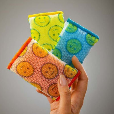 Astonish Kitchen Sponge for Dishes Multicolour Lemon Fresh Scour Daddy 3pcs