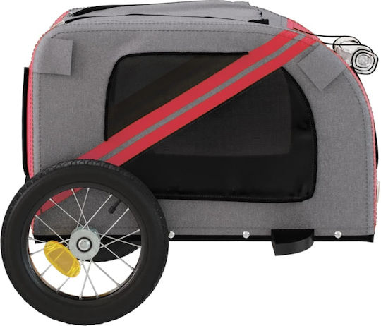 vidaXL Dog Carrying Red Stroller for 30kg Pets L124xW53xH53cm