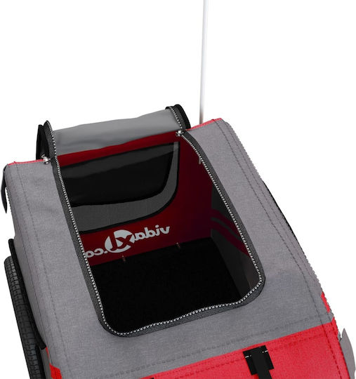 vidaXL Dog Carrying Red Stroller for 30kg Pets L124xW53xH53cm