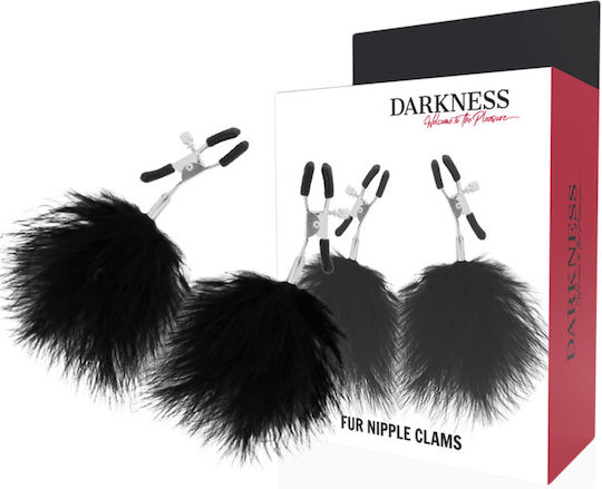 Darkness Fur Nipple Clams Σφιγκτήρες Θηλών σε Μαύρο Χρώμα