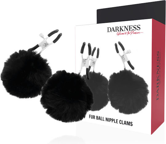 Darkness Fur Ball Nipple Clams Nipple Clamps in Black Color