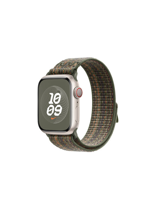 Apple Nike Sport Loop Λουράκι Υφασμάτινο Sequoia/Orange (Apple Watch 38/40/41mm)