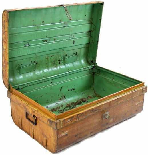 Synchronia Wooden Decorative Trunk Suitcase Gold 65x45x27cm
