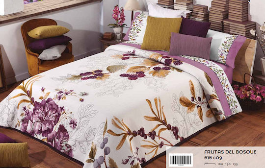 Manterol Casa Frutas 616 Tagesdecke Übergröße Rosa 235x270cm